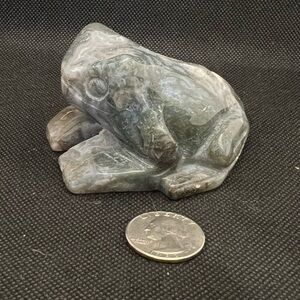 Large Moss Agate Frog Crystal 9oz